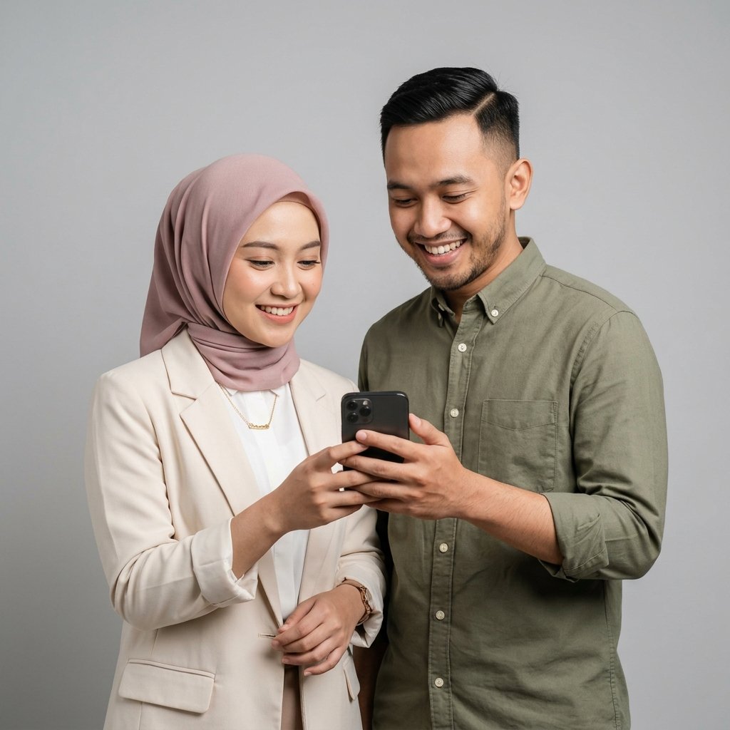 Profesional Muslim Pria dan Wanita mencari kerja